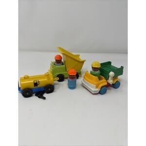 Vintage Fisher Price Little People Construction Vehicles & Workers